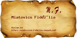Miatovics Fidélia névjegykártya